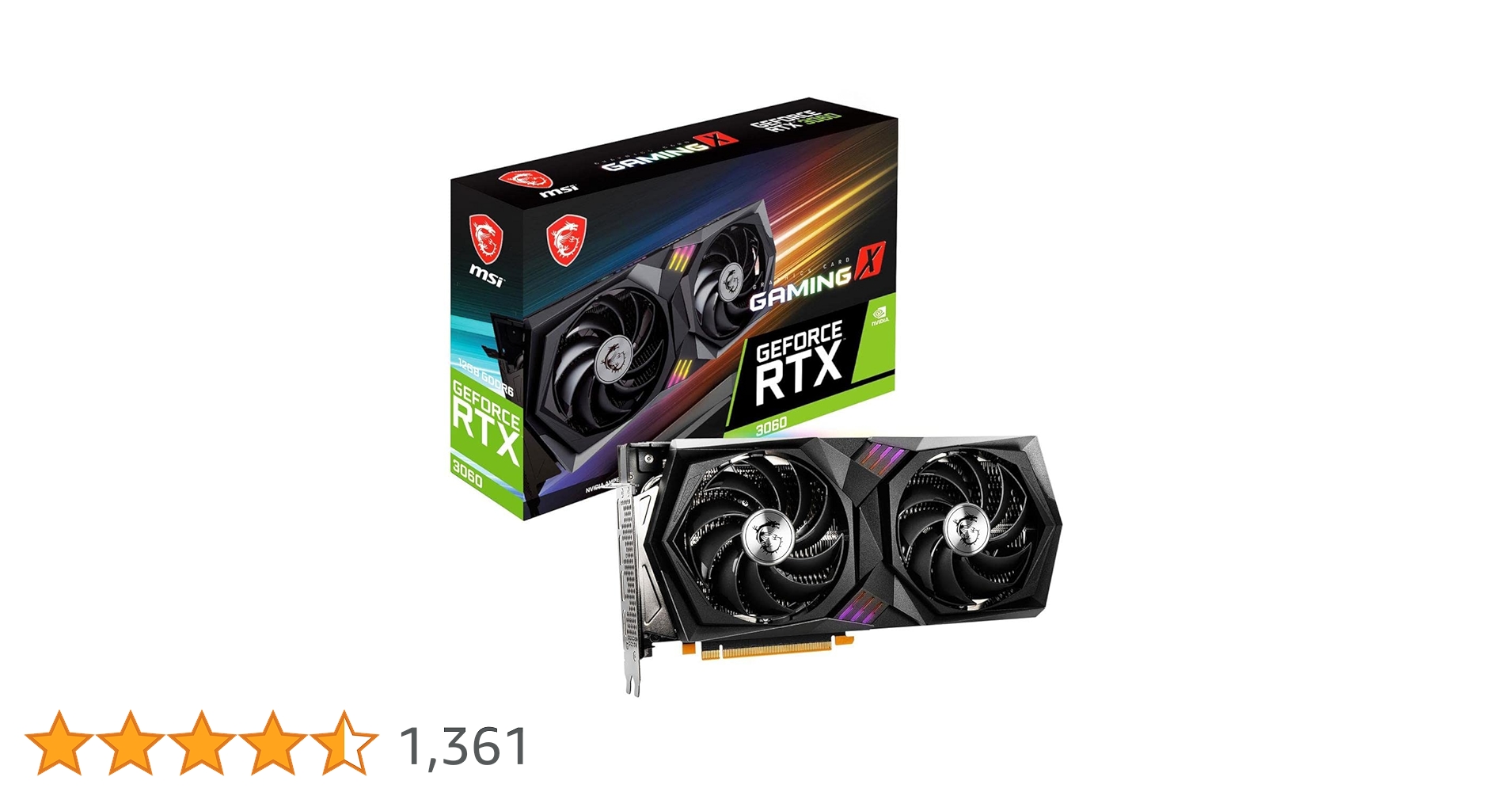★美品★MSI RTX3060 12G OC &AMD5700X CPUセット Overview GeForce RTX 3060 GAMING X 12G | エムエスアイ