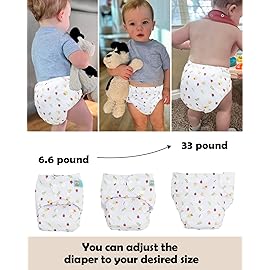 ALVABABY Baby Cloth Diapers 6 Pack with 12 Inserts Cloth Diaper Covers Adjustable Washable Reusable for Baby Girls and Boys 6DM120A