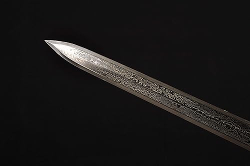 Miniatura 8 de Espada china de espiga completa de acero plegado de Damasco Zhao Yun