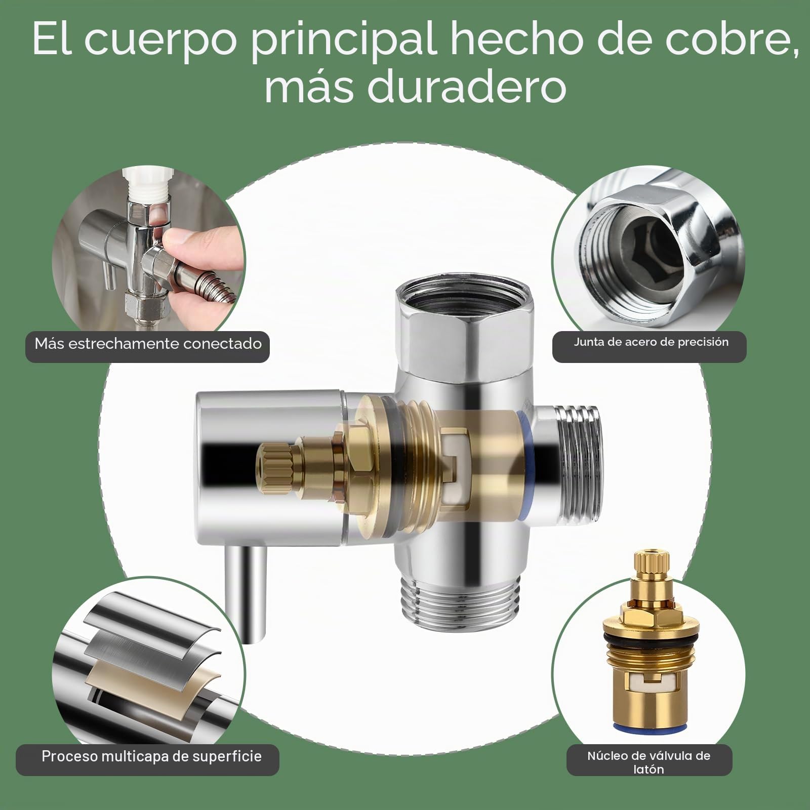 Alcachofa de mano para bidé, accesorio de bidé de acero inoxidable para inodoros, cabezal de pulverización ajustable de alta presión para higiene íntima (G1/2"-3/8")