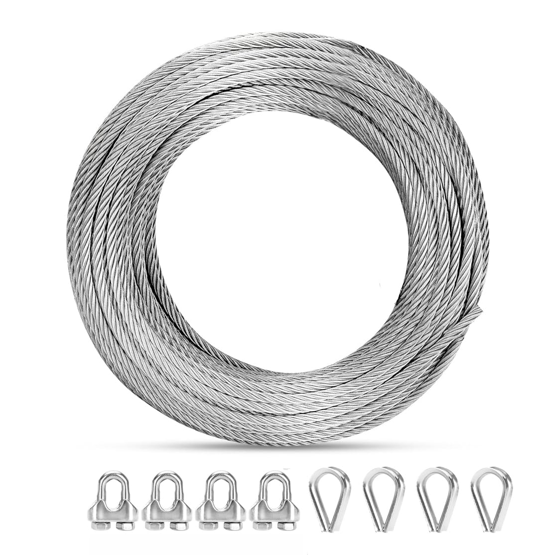 15M Ø6mm Cable de Acero Inoxidable, Núcleo de 7 x 19 Hilos, Resistencia a La Rotura de 2900 kg, para aviones Yard tirolesa, barandilla de la cubierta, ascensores barco