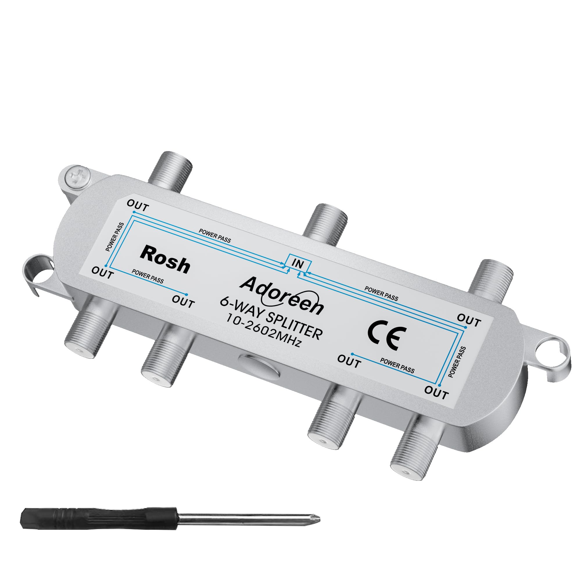Amazon.com: Adoreen 6-Way Coaxial Cable Splitter, 10-2602MHz Mini
