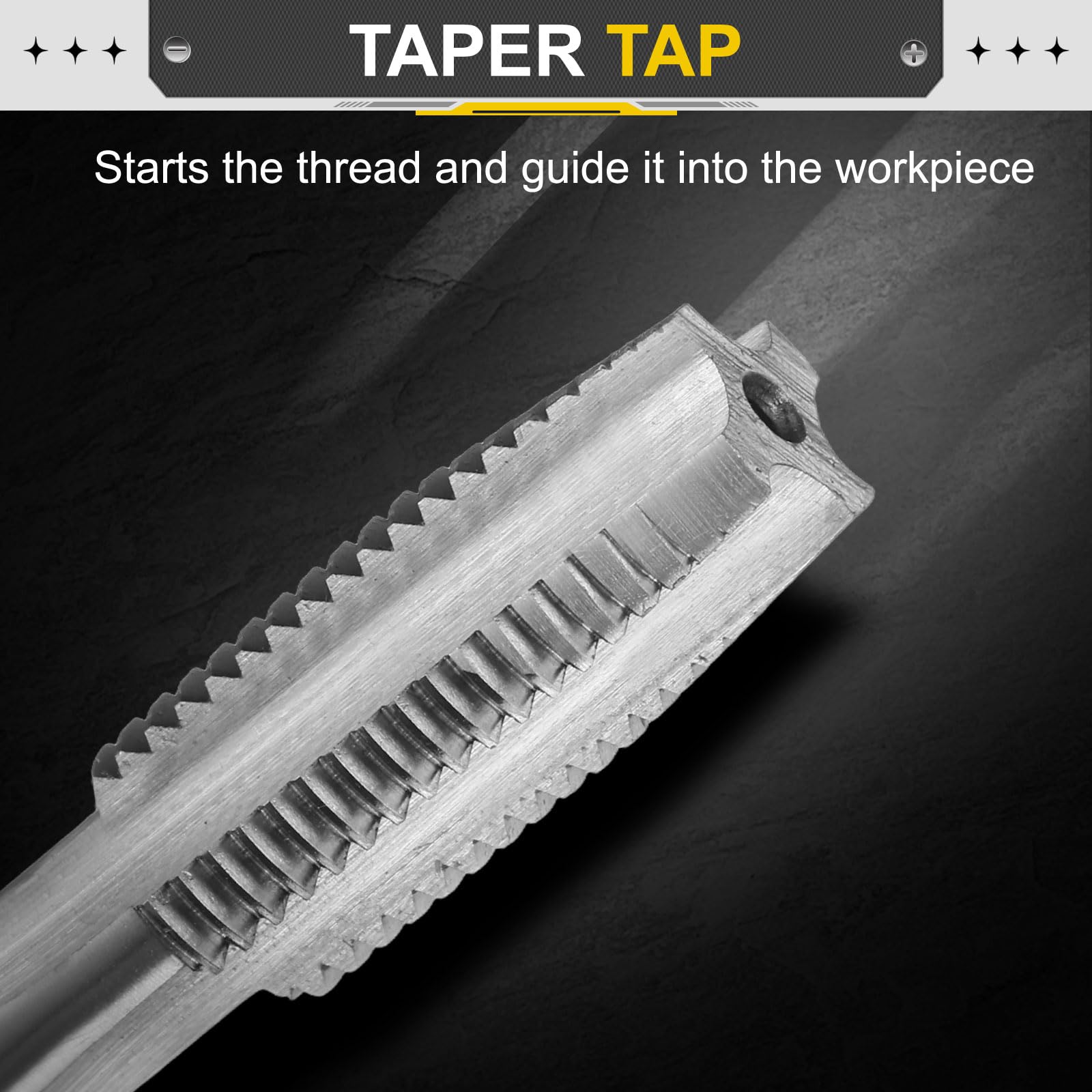 Uxcell 1-1/4-7 UNC Hand Taper Tap - High Speed Steel HSS6542 Threading Tool For Metal, Plastic, Straight Flute Design
