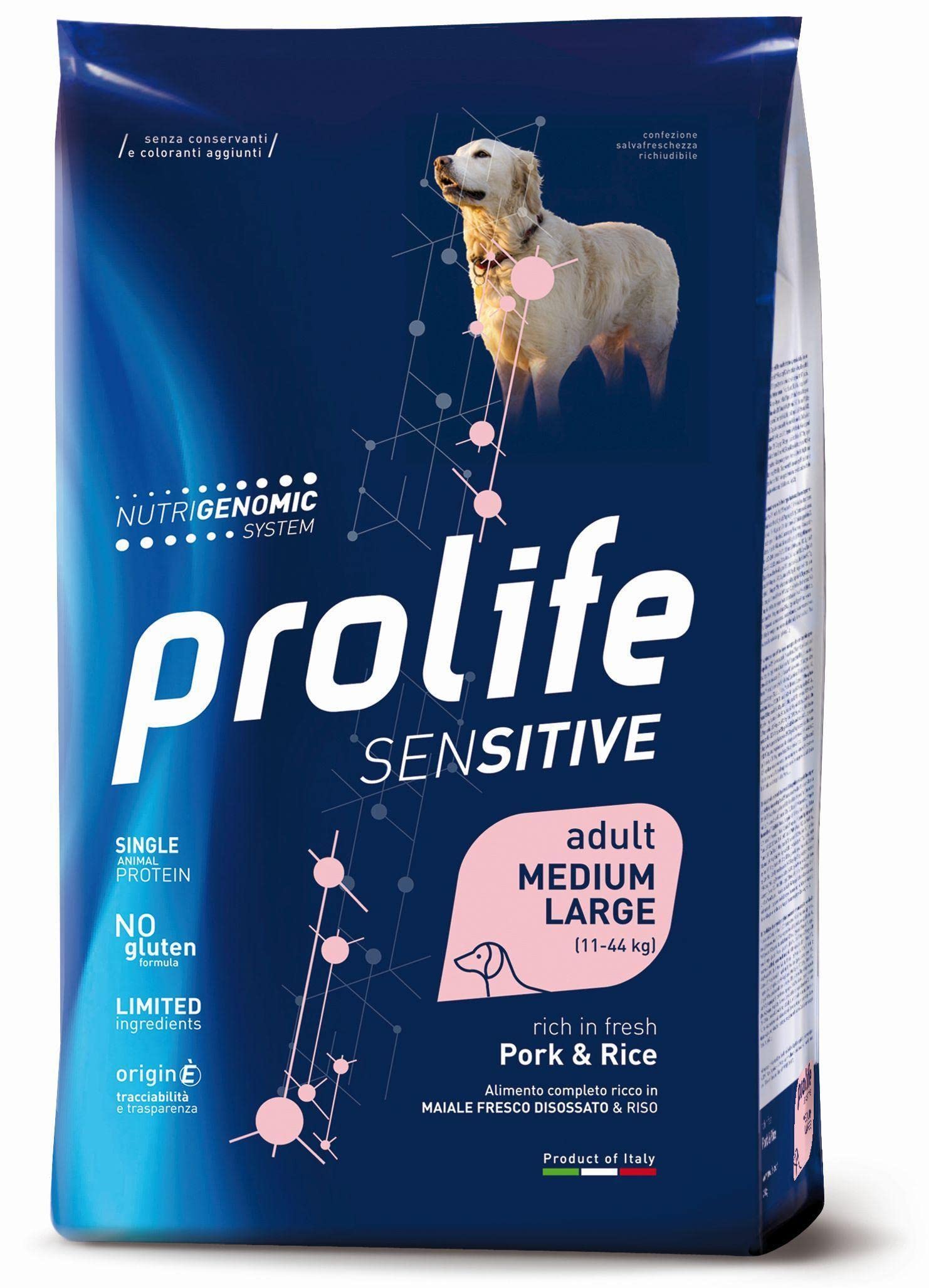 PROLIFE Sensitive Adult Medium/Large al Maiale e Riso da 10 kg
