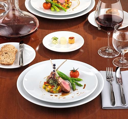 Miniatura 7 de Seltmann Weiden Meran - Juego de 6 platos planos de porcelana comercial, plato llano pequeño, blanco, 10 pulgadas, juego de 6