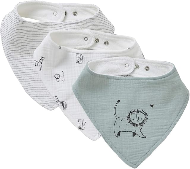 VERTBAUDET 3 Pack Baby Cotton Muslin Bandanas