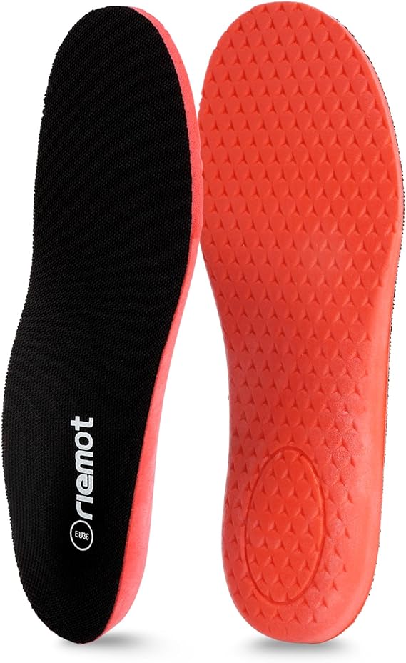 riemot Sports Insoles for Men, High Elasticity PU Shoe Inserts with Arch Support and Heel Cup, Shock Absorbing Insoles for Walking, Light Running, Sneakers & Running Shoes Black US9/ EU42