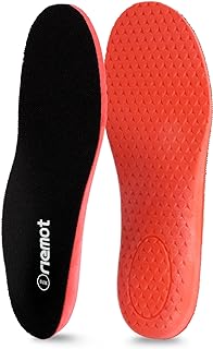 riemot Fitness Running Insoles for Men Comfortable Arch Support Inserts Plantar Fasciitis Relief Insole Cushioning Athletic Gel Insert for Sneakers,Hiking Shoes Black US9/ EU42
