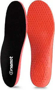 riemot Fitness Running Insoles for Men Comfortable Arch Support Inserts Plantar Fasciitis Relief Insole Cushioning Athletic Gel Insert for Sneakers,Hiking Shoes Black US11/ EU44