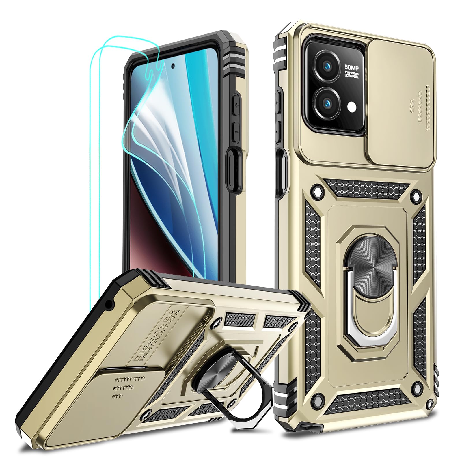 LeYi for Motorola Stylus 5G 2023 Case: Moto G Stylus 5G Phone Case with 2 Pcs HD Screen Protector and Slide Camera Cover, ...