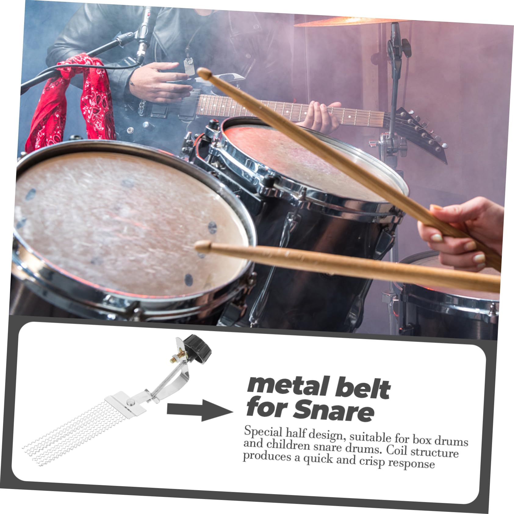 ifundom Percussion Snare Attachment Snare Drum Wire Anti End Plates Half Design Wire Drum Spring