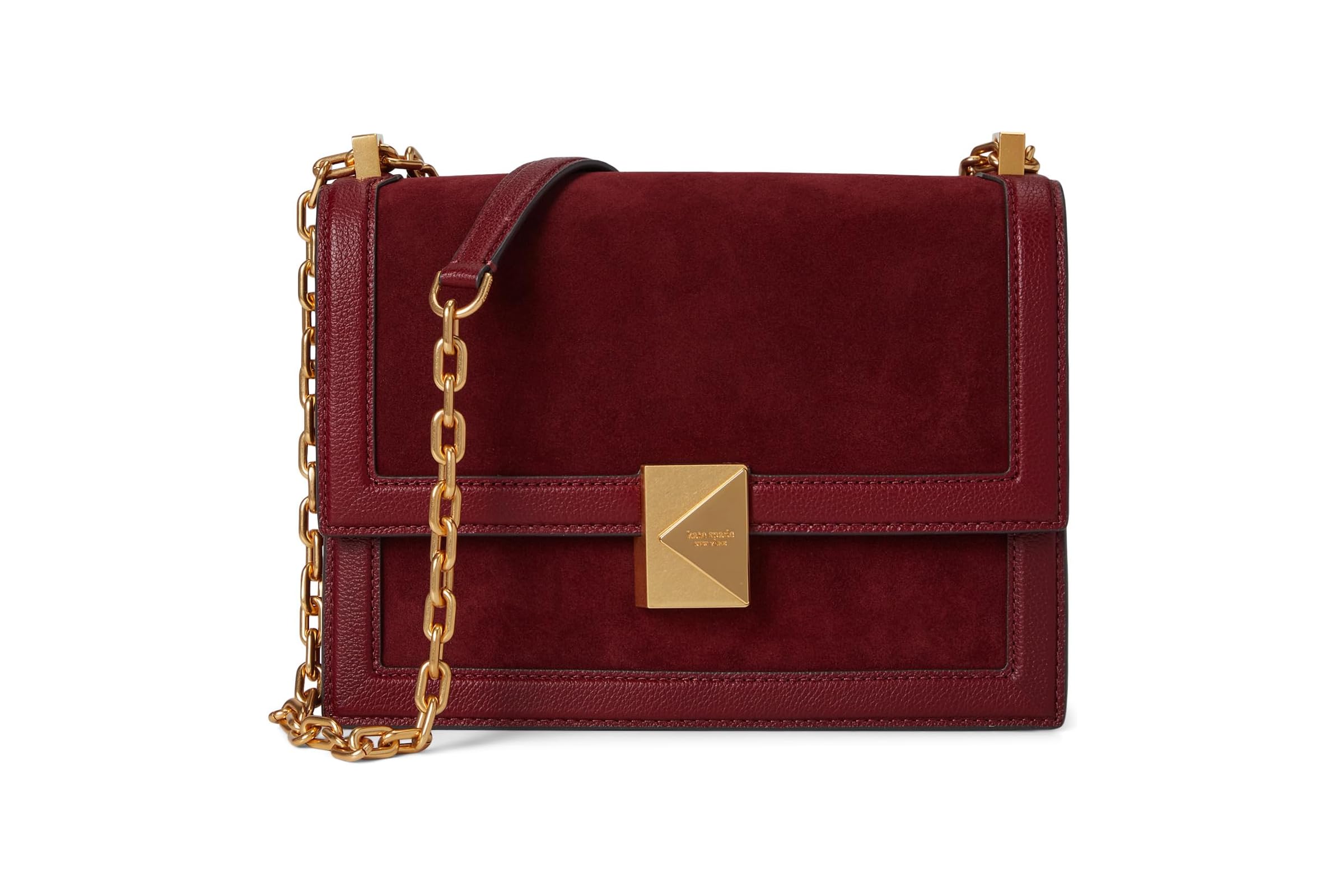 Kate Spade New York Deco Pebbled Leather And Suede Chain Shoulder