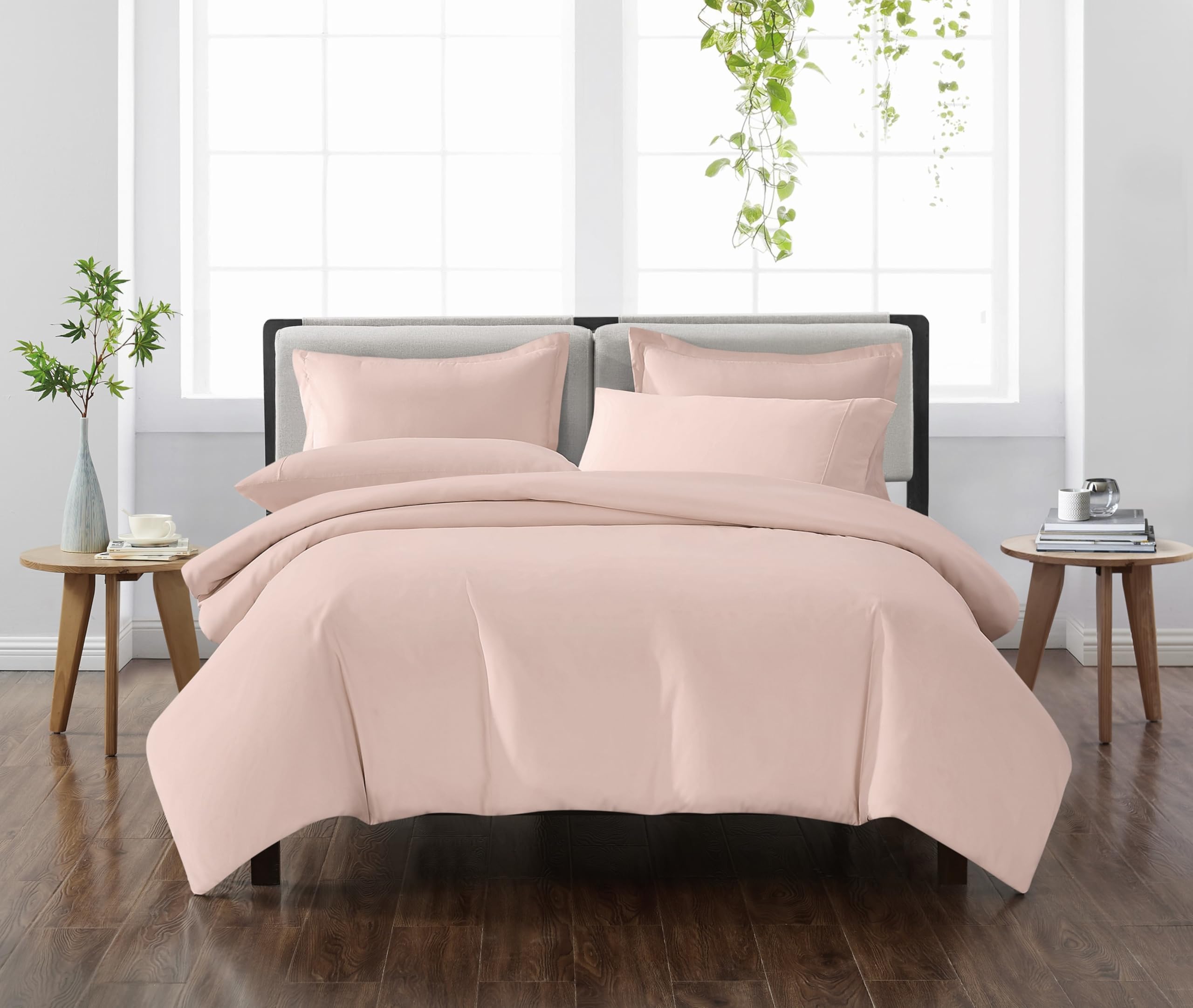 CANNON Solid Peach Blush Full/Queen 3 Piece Duvet Cover Set