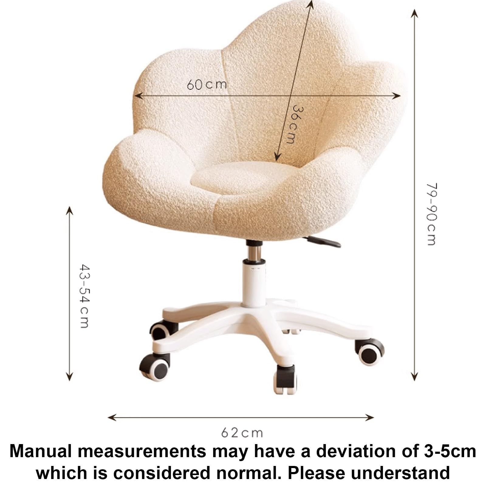 Stoelen Make-up Modern Stoel voor Kaptafel met Rugleuning Gemaakt van Koolstofstaal Spons, Make-up Stoel Kruk 43*36*77cm voor Make-up Ijdelheid 3 Kleuren ( Color : Gray , Size : With small pillow