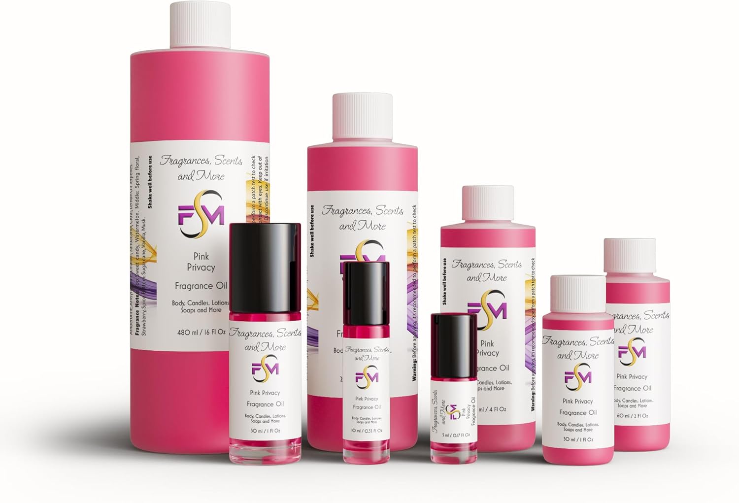 Pink Privacy Fragrance Oil - 8 Fl Oz Plastic Bottle (240ml)