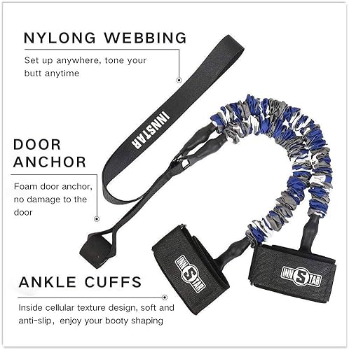 Miniatura 7 de INNSTAR Correa de resistencia para glúteos, máquina de cable para entrenamiento en casa de cadera, retrocesos con instrucciones (idioma español no