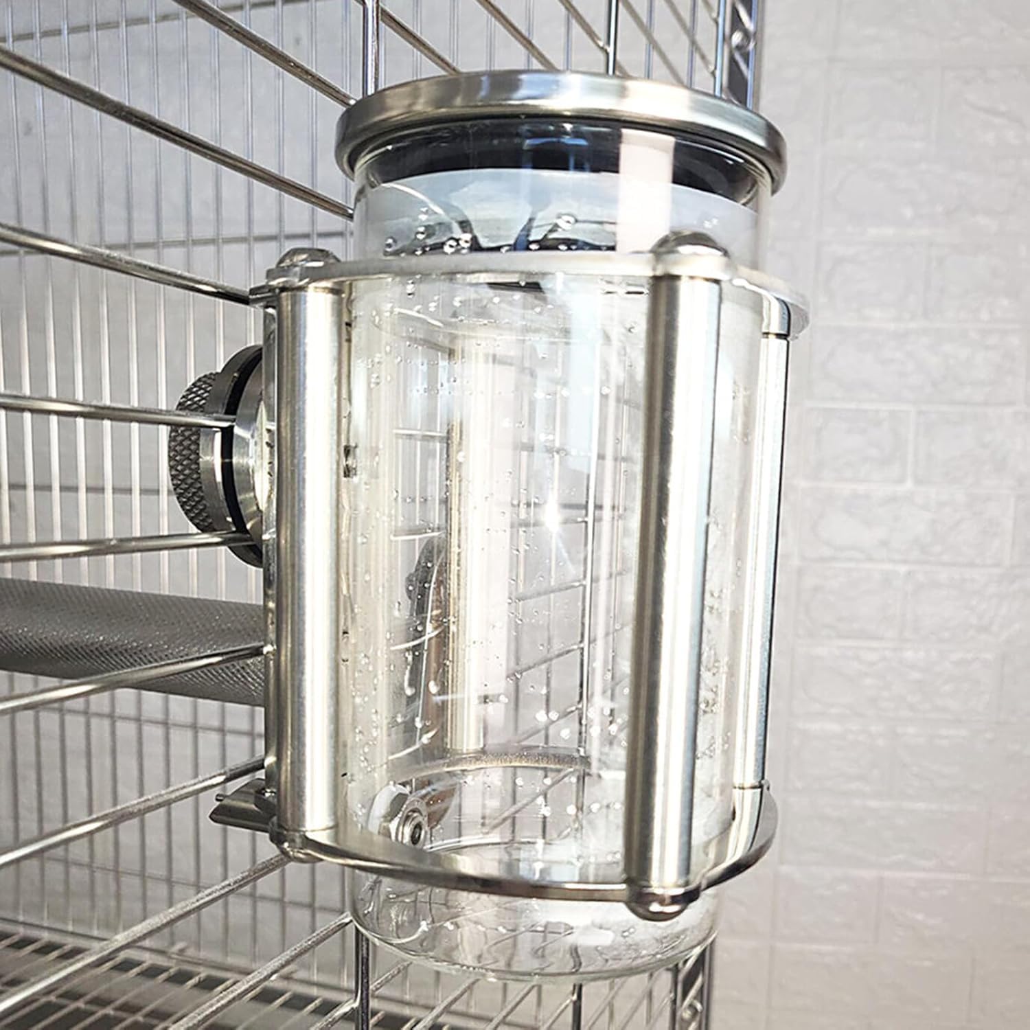 Dispensador de agua para pájaros y animales pequeños, diseño de acero inoxidable antigoteo, capacidad de 50 ml/1000 ml para loros, conejos y roedores
