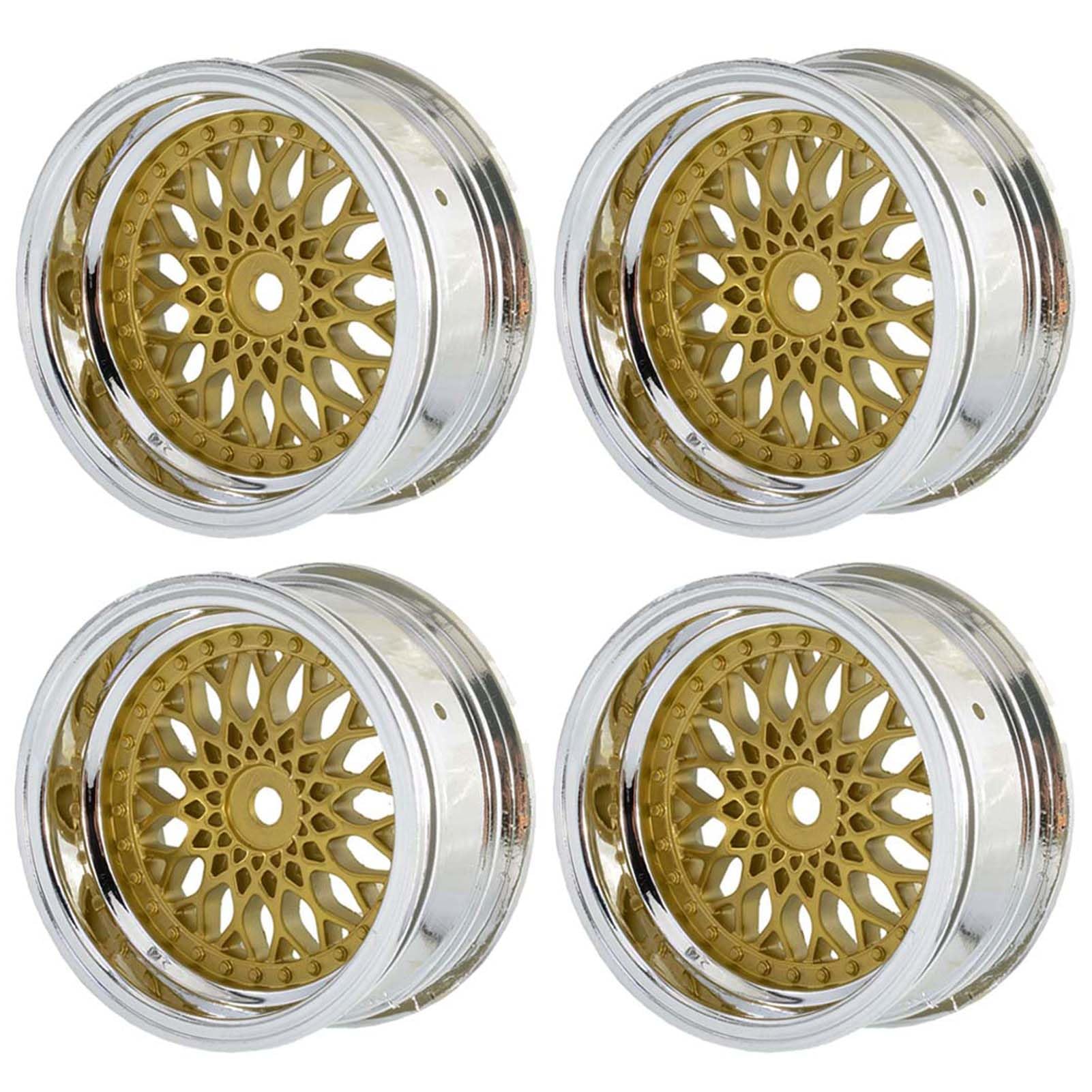 KEEDA RC Car Diameter 52 mm/2.05 Inch Plastic Rims 12 mm Hexagonal Wheels for Traxxas HSP HPI Yokomo Tamiya TT01 TT02 1/10 RC On Road Touring Racing Drift Car (Offset Depth 6 mm