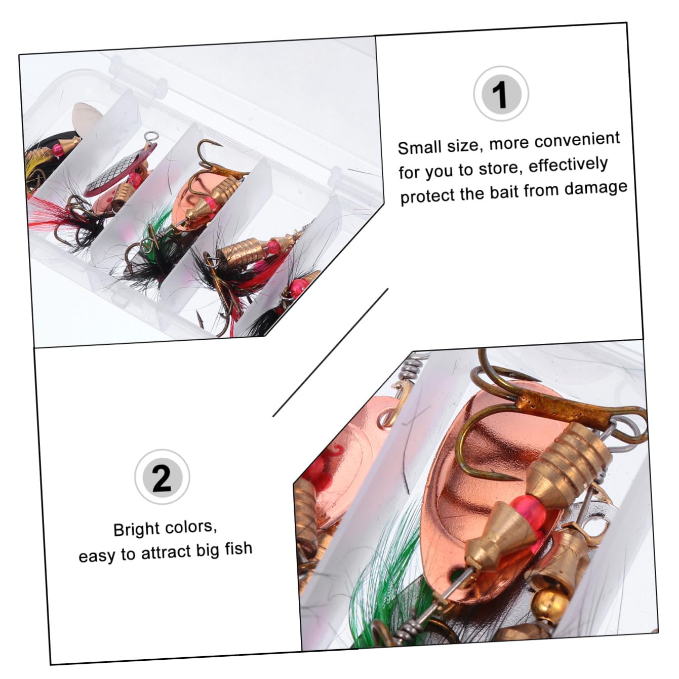 BESPORTBLE Lot De 3 Leurres De Pêche Spinnerbait À Paillettes Vibrantes pour La Pêche en Eau Douce Et en Eau Salée 10 Pièces X 3