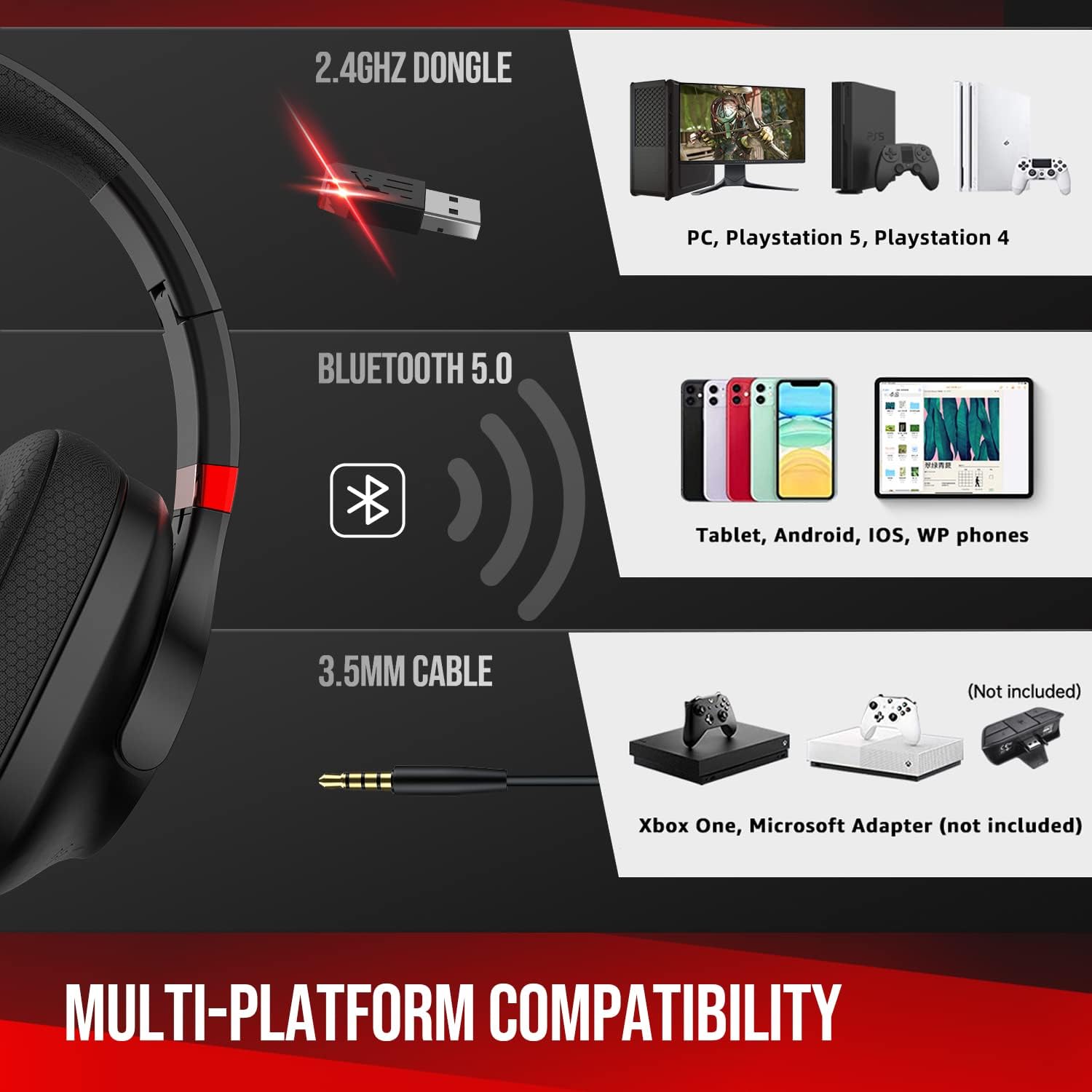 Picun PG-06 headset being charged via USB-C