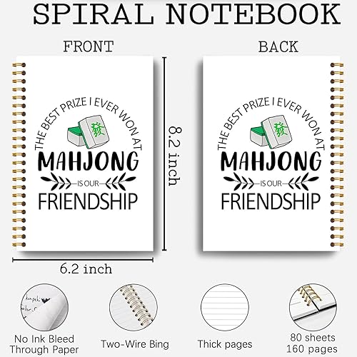 Miniatura 2 de Mahjong Friendship Notebook, Mahjong Gifts for Women Journal, Gifts for Mahjong Players Journal, Mahjong Hardcover Spiral Notebooks 5.5x8.3 Inch