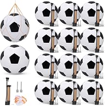 Christmas Operation Gifts, 12 Pack Bulk Soccer Balls, Include Deflated Size 5 Soccer Balls with Pumps with Needles and Mesh Sport Bags for Christmas Charity Training Practice Donation Gifts