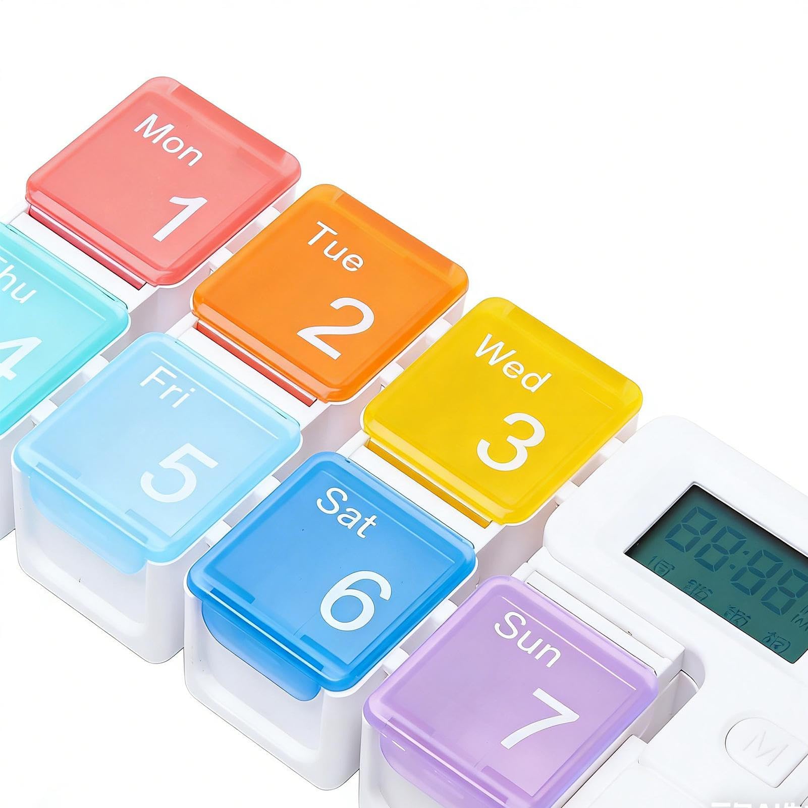 Portapillole Promemoria Intelligente Multi Scomparto 7 Giorni Case Portatile per Dispensatore di Pillole Giornaliero