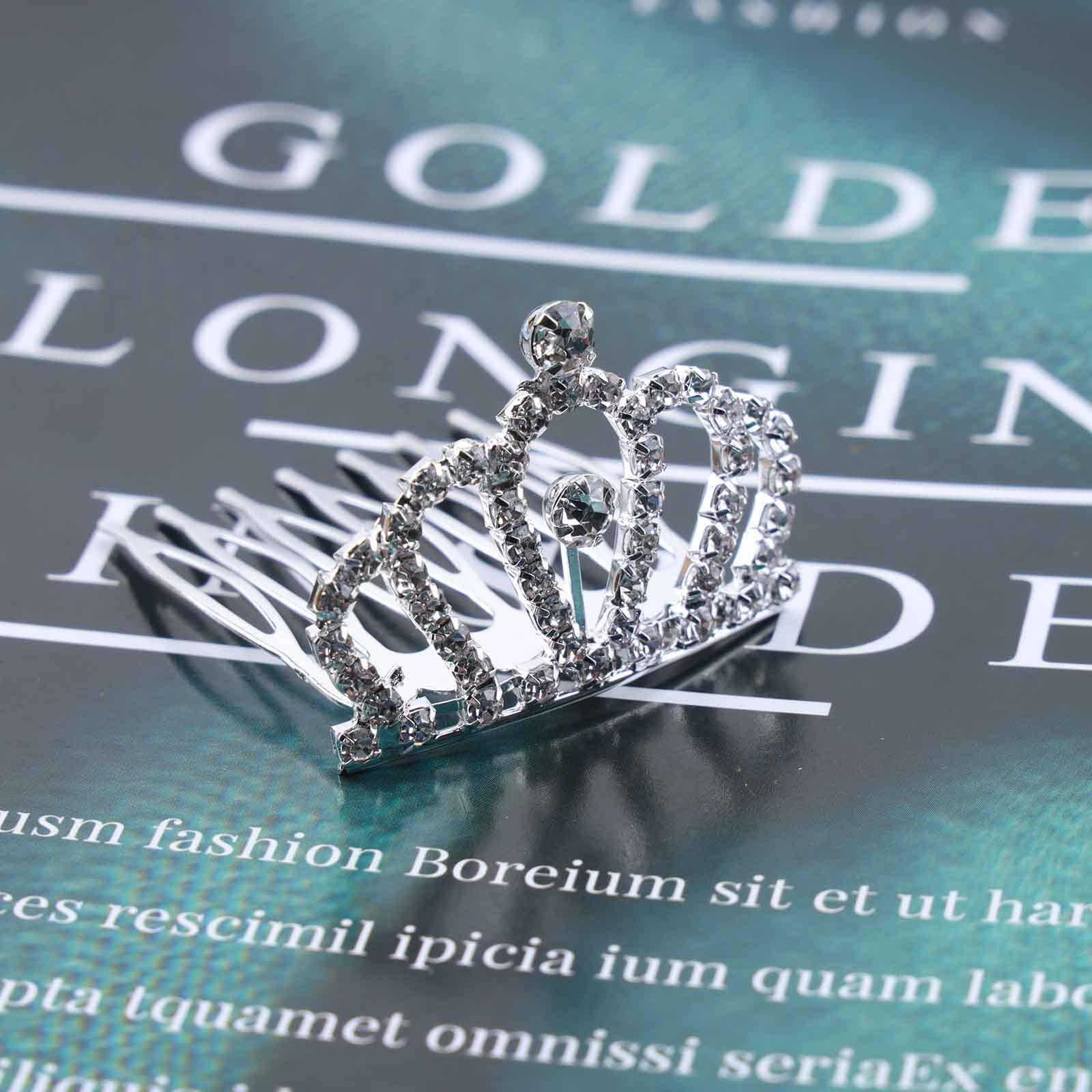 Tiara Con Strass Austriaco E Cristalli Trasparenti - Corona A Goccia