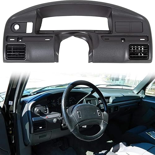 DIBON AUTO Reemplazo del panel de bisel de tablero de instrumentos para F150 F250 F350 Cluster Dash Bisel F2TZ15044D70A 1992 1993 1994 1995 1996 1997