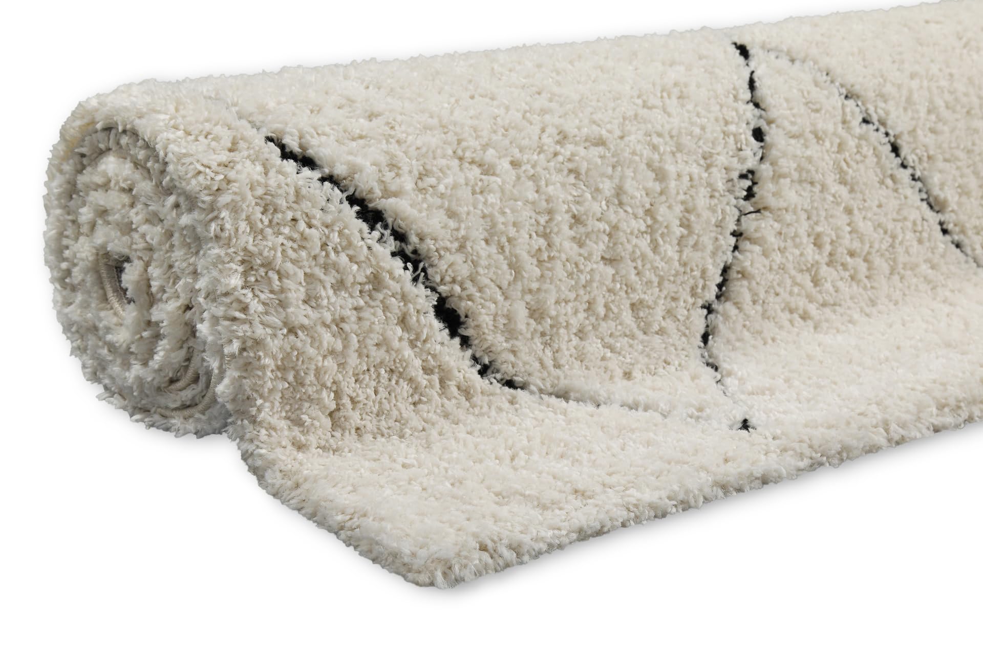 Wecon Home, Alfombra moderna de pelo largo – estilo bereber para salón, pasillo, dormitorio, estudio Two (120 x 170 cm, crema beige)