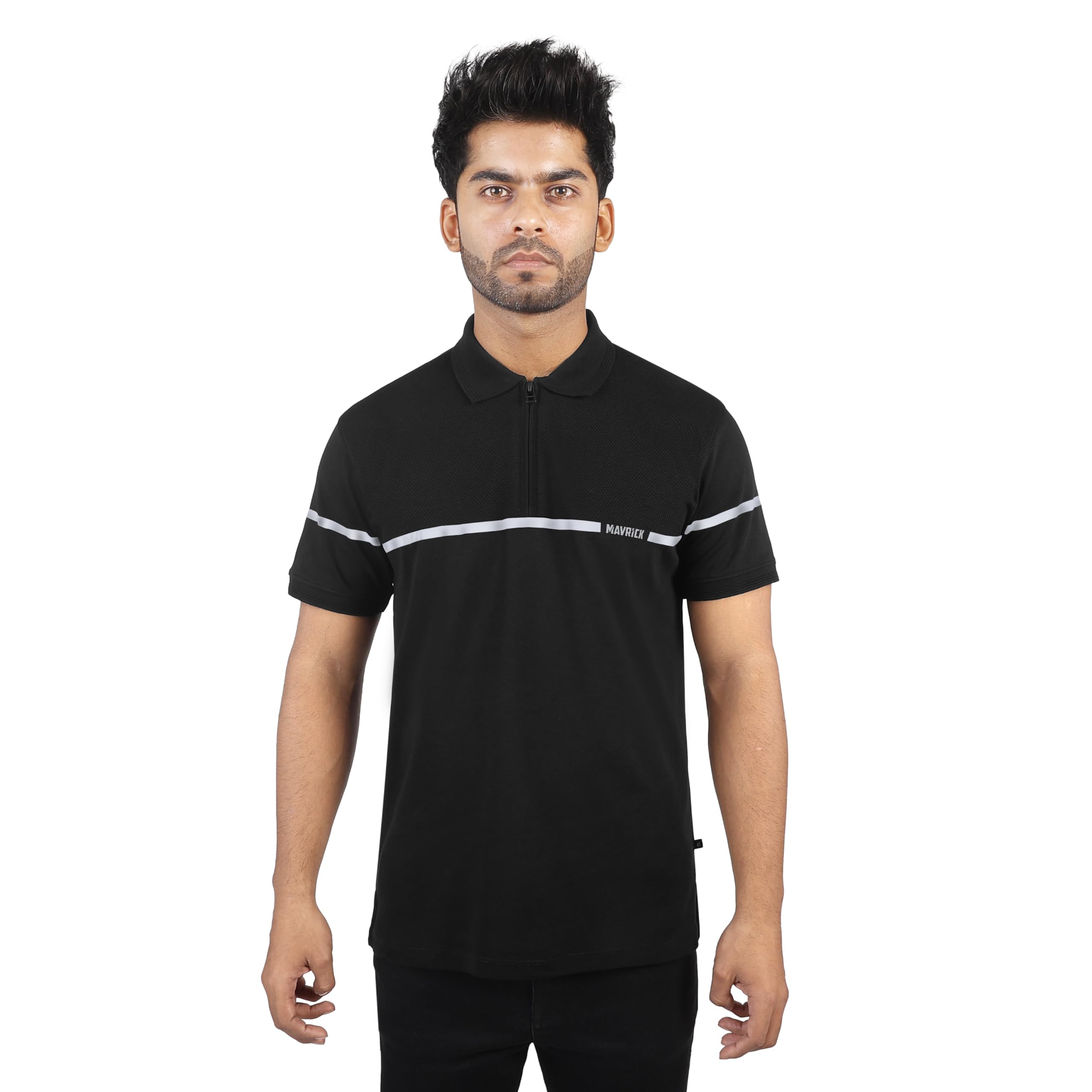 hero motocorp Polo Reflective Print - Black-picture-33
