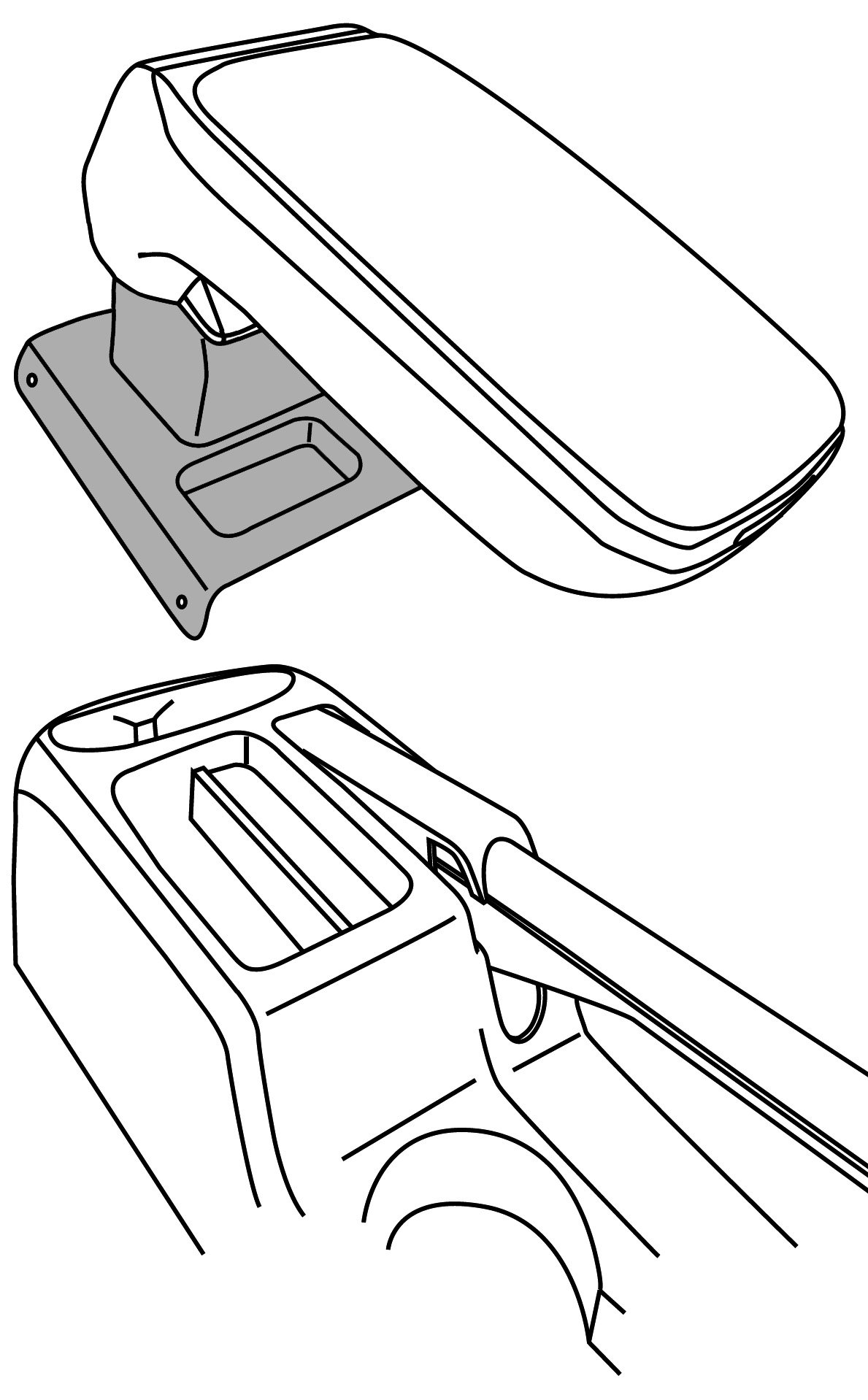 rati ARMSTER S ARMREST Kompatybilny z VW Caddy 2004-2020 Czarna sztuczna skóra