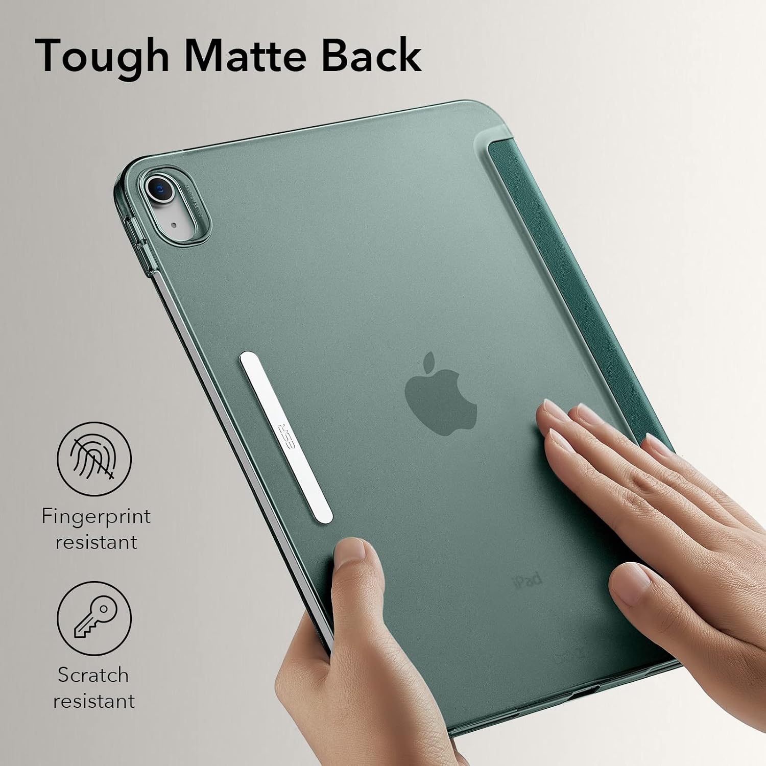 ESR for iPad 10th Generation Case, iPad 10 Case (2022), Trifold Smart Case with Hard Matte Back Cover, Fingerprint Resistant, Auto Sleep/Wake, Slim and Light, Frosted Forest Green