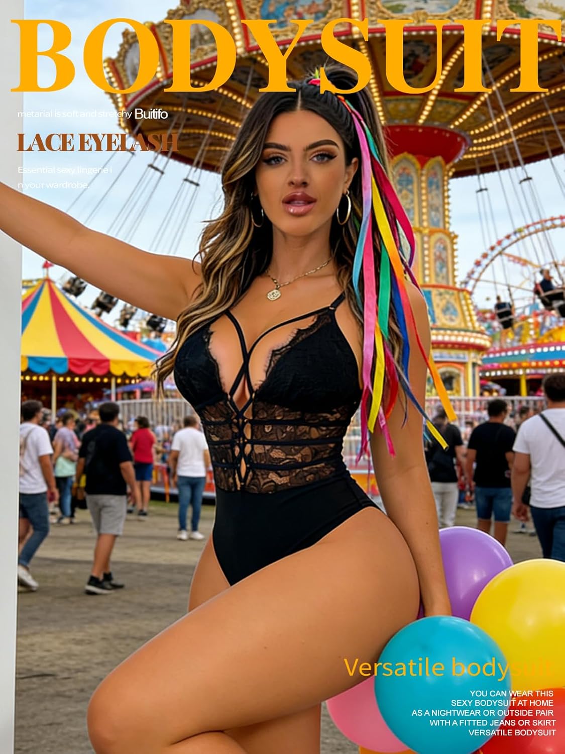 Buitifo Women Sexy Bodysuit One Piece Babydoll Lingerie Lace Teddy Negligee - Image 4