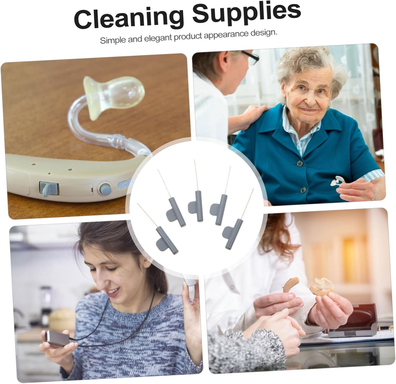 5pcs Hearing-aid Tube Cleaner Cleaning Brushes for Hearing Amplifiers Essential Maintenance Accessories