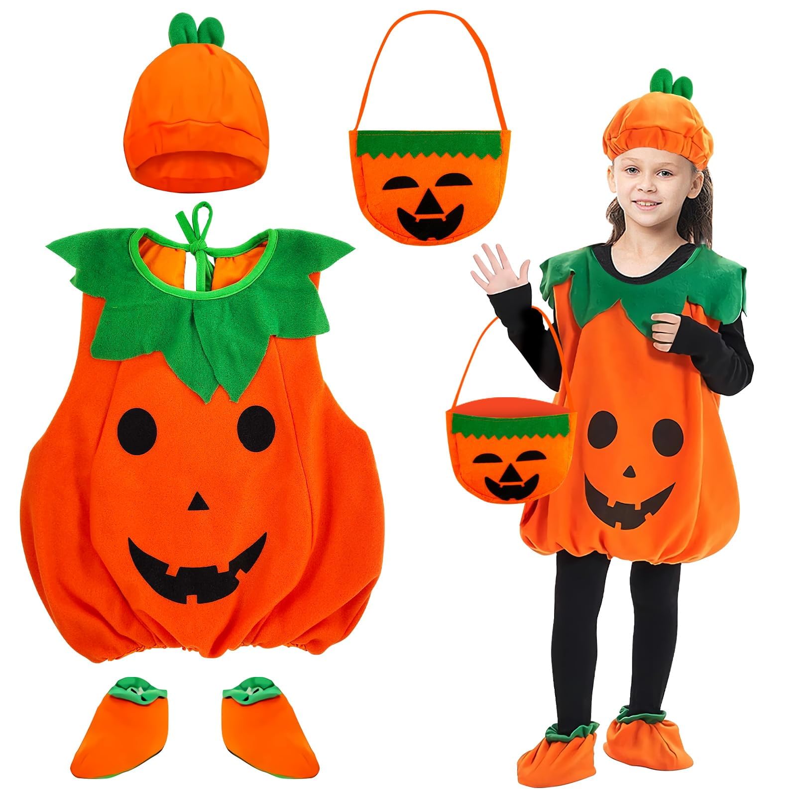 Sunshine smile Disfraz de Halloween para Niños Sombrero,Fiesta de Disfraces de Halloween,Disfraz de Calabaza para Bebé,Bolsa de calabaza Halloween Ropa de Fiesta,Halloween Carnaval Carnaval Cosplay