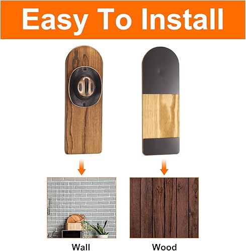 Miniatura 3 de uxcell Abrebotellas de madera montado en la pared, sombrero de vaquero vintage, abridor de tapa de cerveza con regalos únicos magnéticos para