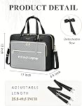 Taygeer 17 Sacs d'ordinateur portable de pouce pour femmes, grand sac à dos de mallette convertible avec USB Port, Sacs en cuir imperméable, Sac à main pour ordinateur de bureau, Noir 3 en 1 Porte-monnaie imperméable, grande capacité, avec étrier Str