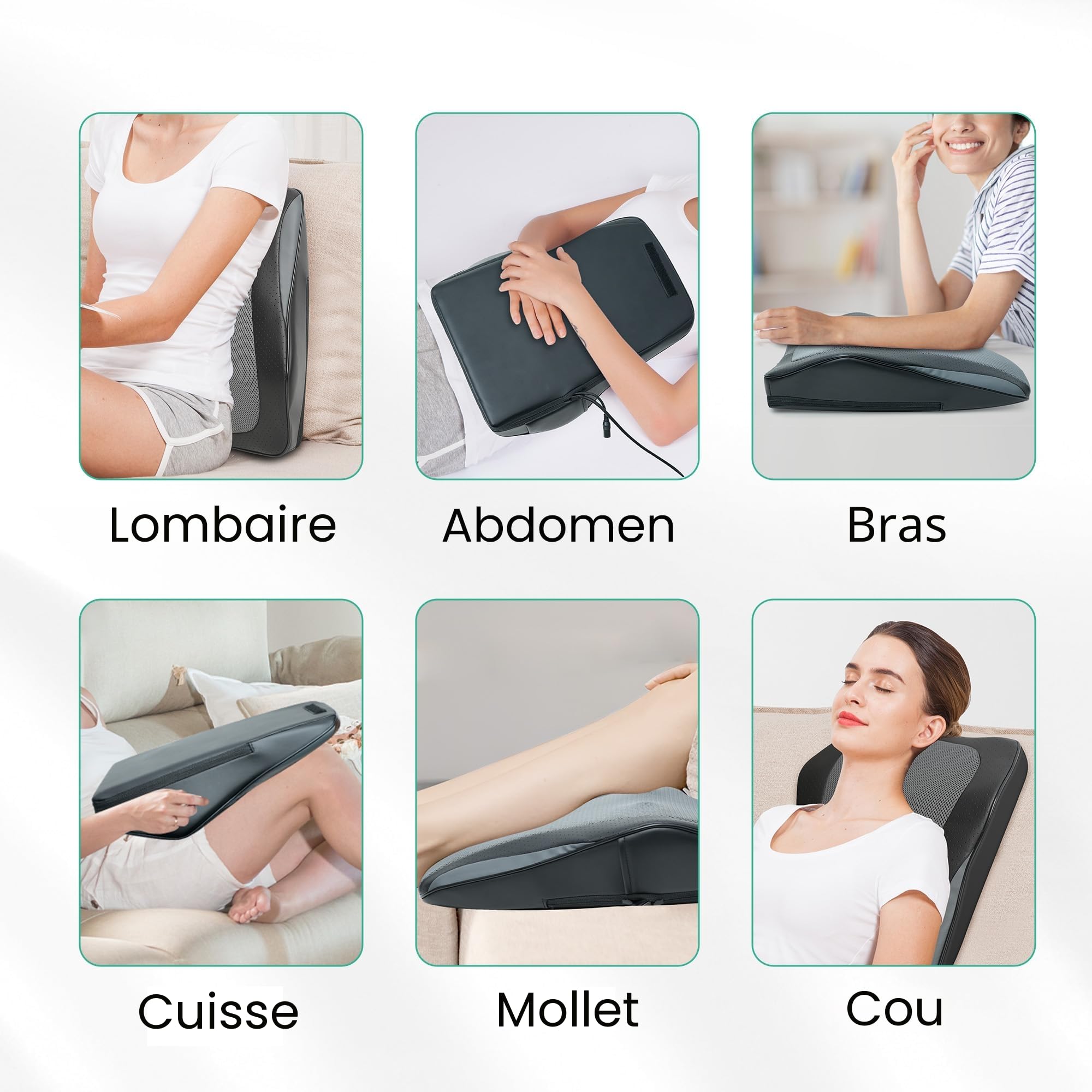 Snailax Masseur de Dos Shiatsu avec Chaleur, Coussin de Massage 3D à 8 Nœuds pour Nuque, Épaules, Dos et Jambes, 3 Niveaux de Chauffage, Maison Bureau Voiture, Cadeau Femme Homme Maman Papa