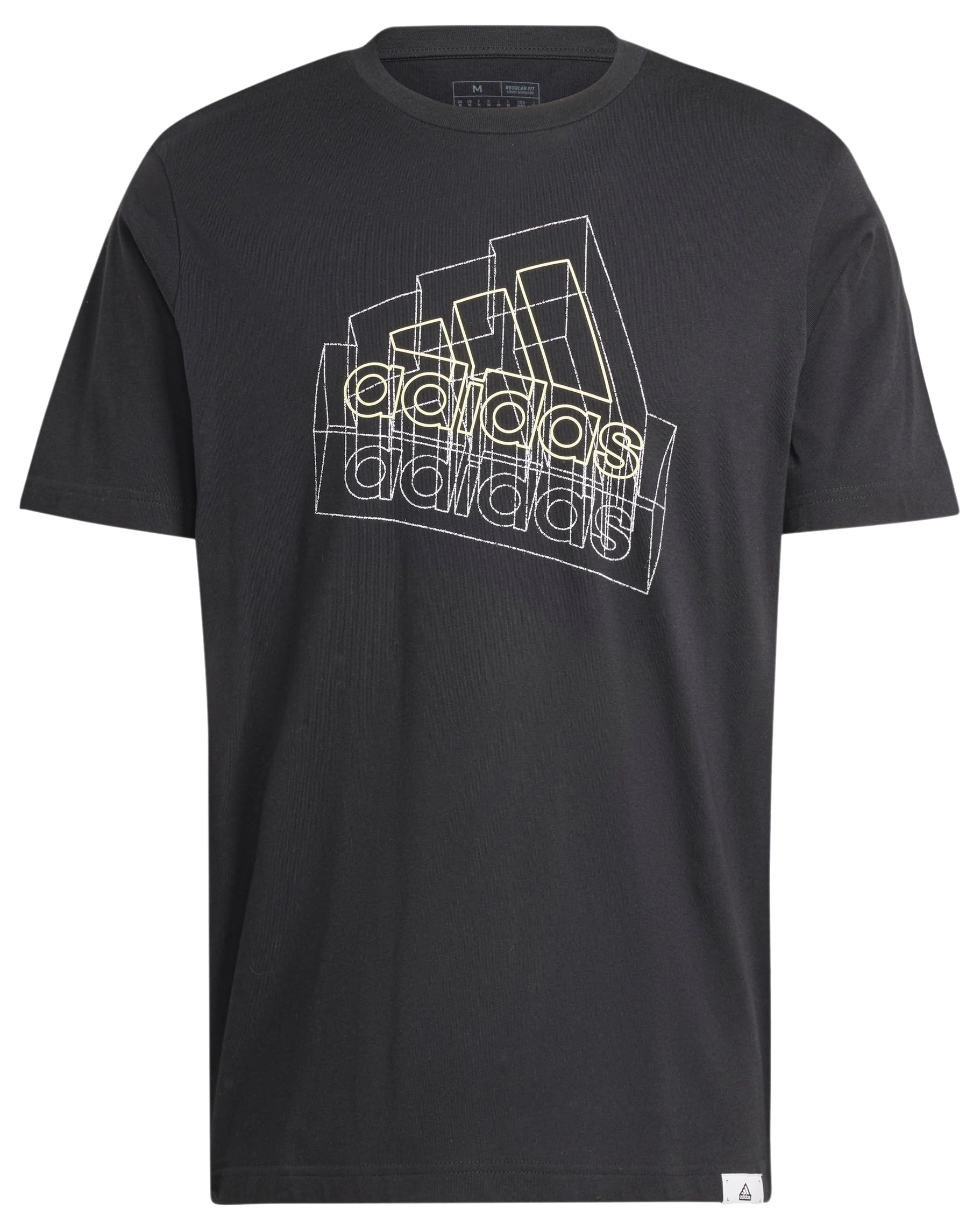 adidas Men's TECH BOS Graphic TEE, Black, M Tall