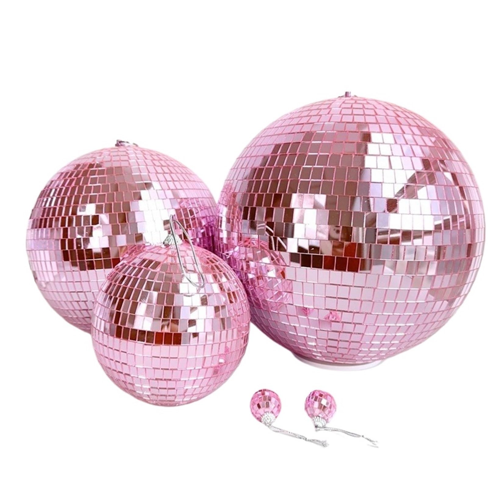 Bola Discoteca 1 bola reflectante rosa de 10-20 cm, ideal for láser, discoteca, San Valentín, Navidad y decoración de diversas fiestas.(20cm)