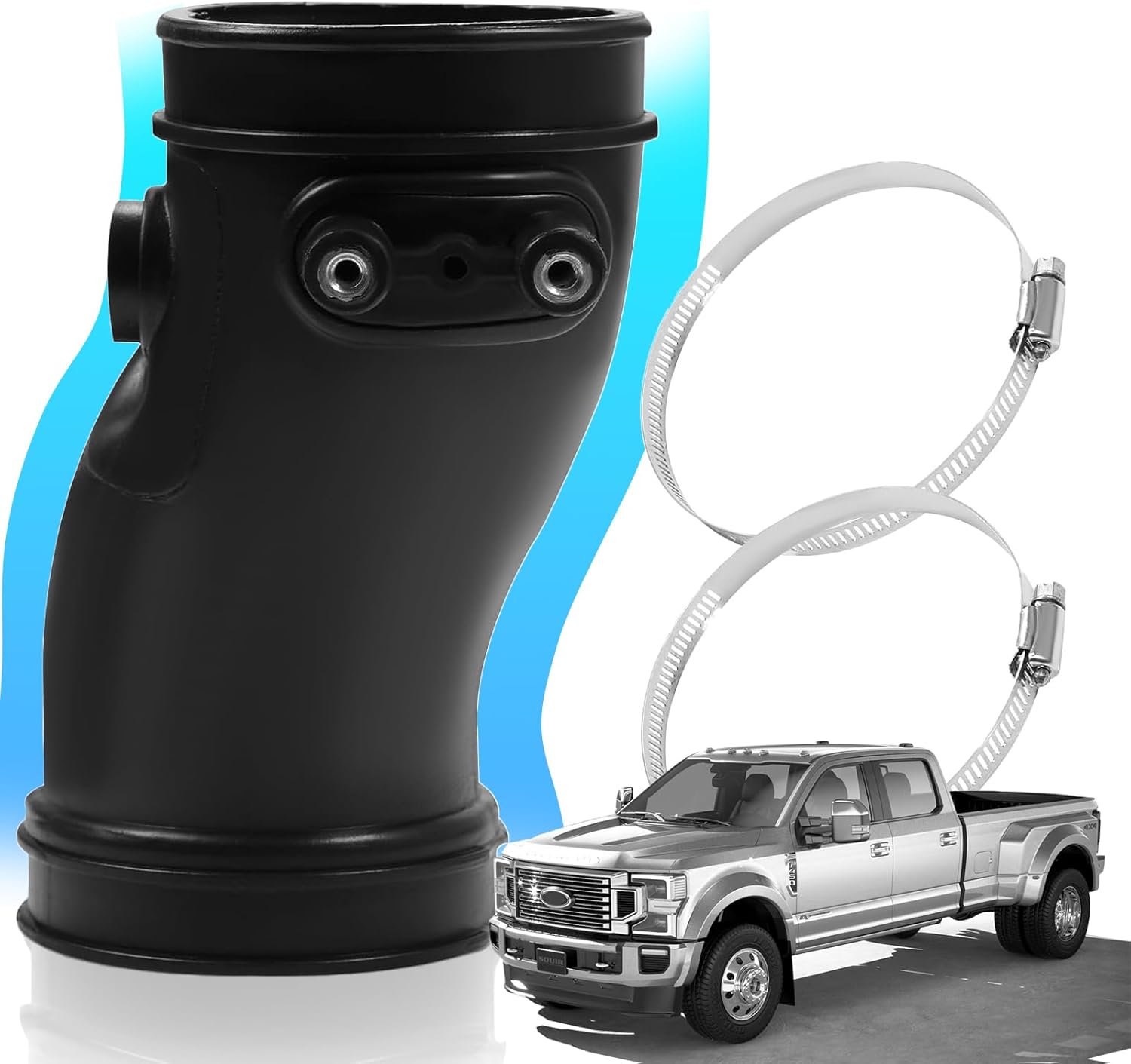 3C3Z-9C623-AA Engine Air Cleaner Inlet Duct Hose Air Intake Hose Fit for Ford F250 F350 F450 F550 E350 E450 2003-2007, fit for Ford Excursion 2003-2005