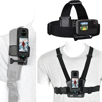 Accessories Set for GoPro Hero13/12/11/10/9/8/7/5 Black,DJI Action 6/5pro/4, Chest Mount Harness, Backpack Holder, Head Strap Bracket,3 in 1 Kit,Compatible with Insta360 X5/X4/X3/Acepro2,AKASO