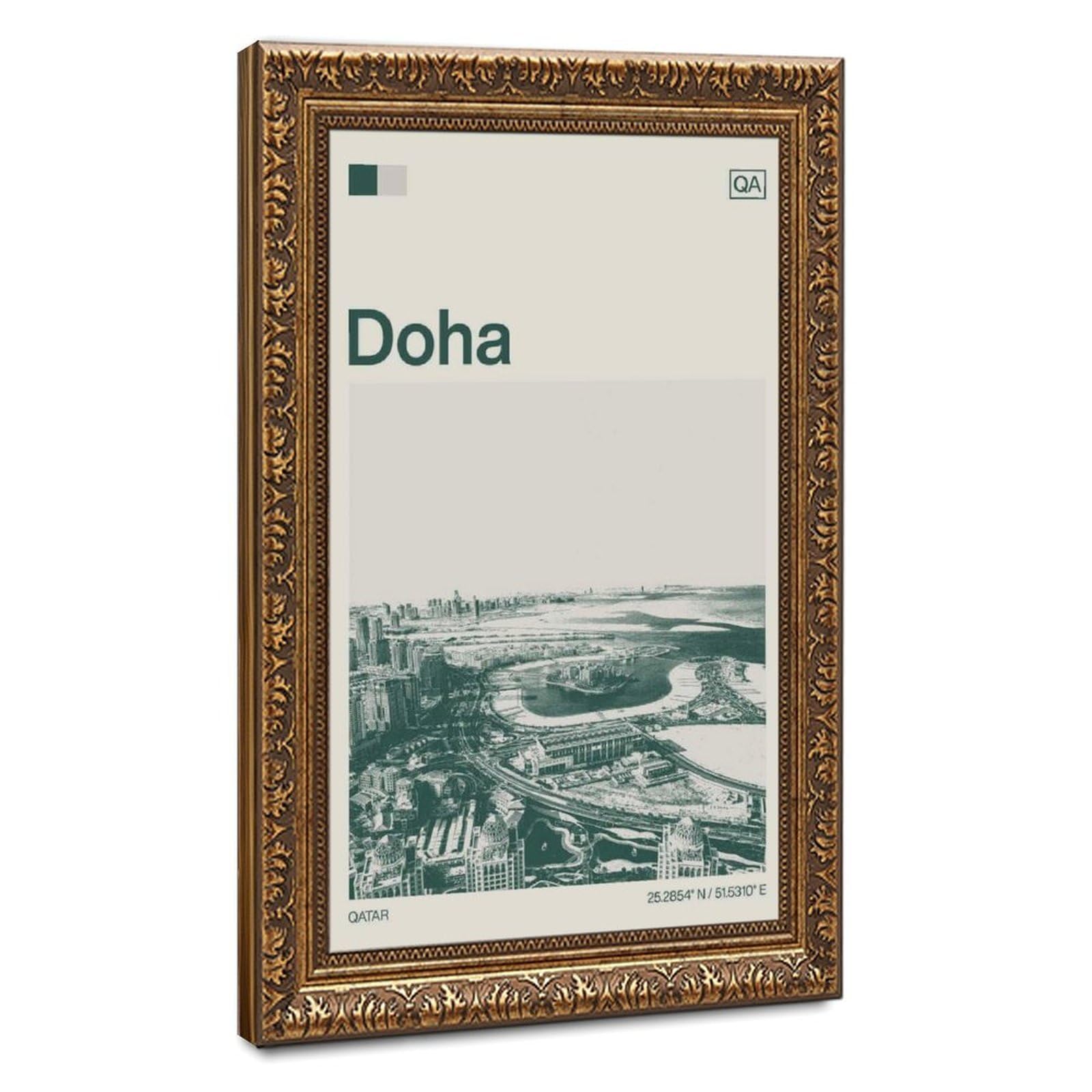 Flamint Doha Qatar Canvas Poster for Dorm Room Decor Gift