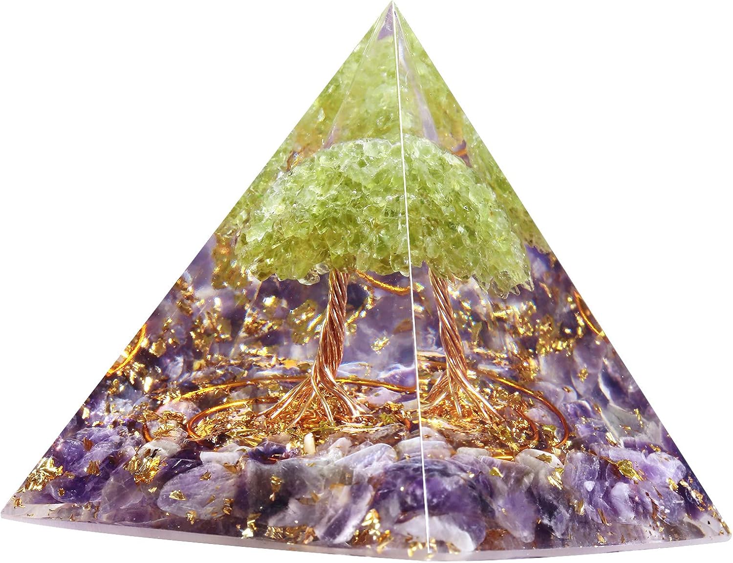 Nupuyai Amethyst Tree of Life Crystal Pyramid - Image 3