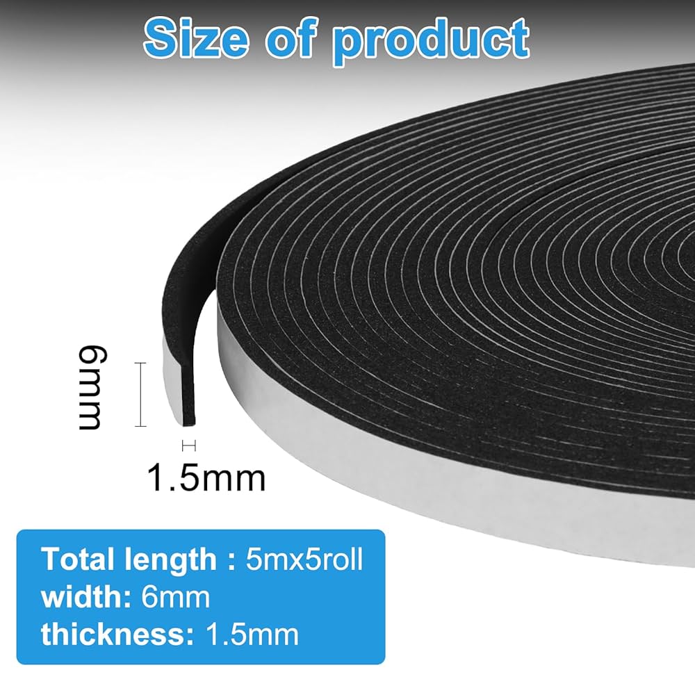 Storystore Foam Insulation Tape Self Adhesive 25mm W X 3mm