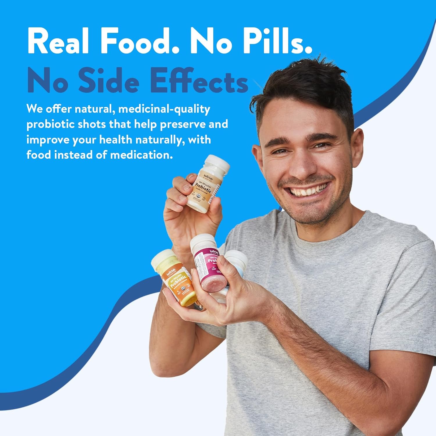 KefirLab Probiotics 100T CFU - 36 Strains - Vegan & Organic - Support Digestion, Immune System, Brain Health, Mood & Stress. Berry (16-Pack)