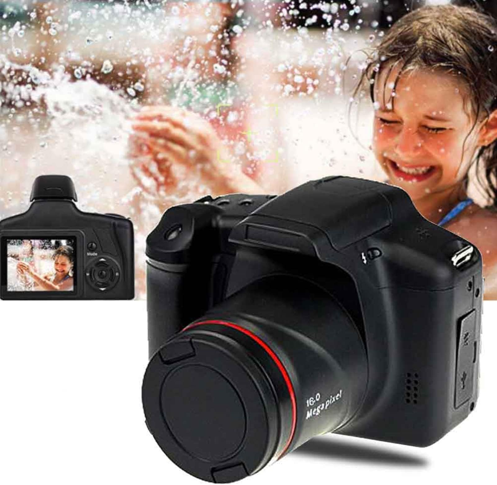 D05 Digital SLR Camera,Smart Digital Camera,2.4inch HD Display,16X Zoom Telephoto,Wide Angle Anti-shake,16MP Ultra HD1080P Micro SLR Camera for Teens Beginner Adult(SD card Not Include)