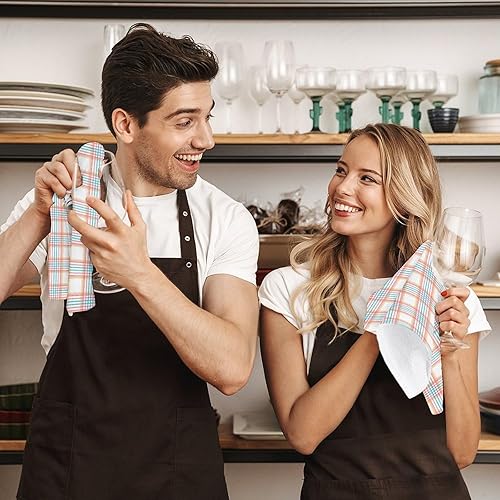 Miniatura 7 de Decorative Hand Towels for Bathroom - Retro Plaid Print Soft Absorbent Small Bath Hand Towels for Kitchen, Farmhouse, Spa, Hotel, Guest Tea and