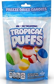 Primed Warrior Freeze Dried Candy, Tropical Puffs, Fun to Eat, Crispy, Long Shelf Life, Weirdly Delicious 3.5 oz (100g)